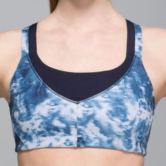 Lululemon On Your Way Bra Blue Toe Die Sports Bra Athletic 6 - Picture 1 of 5